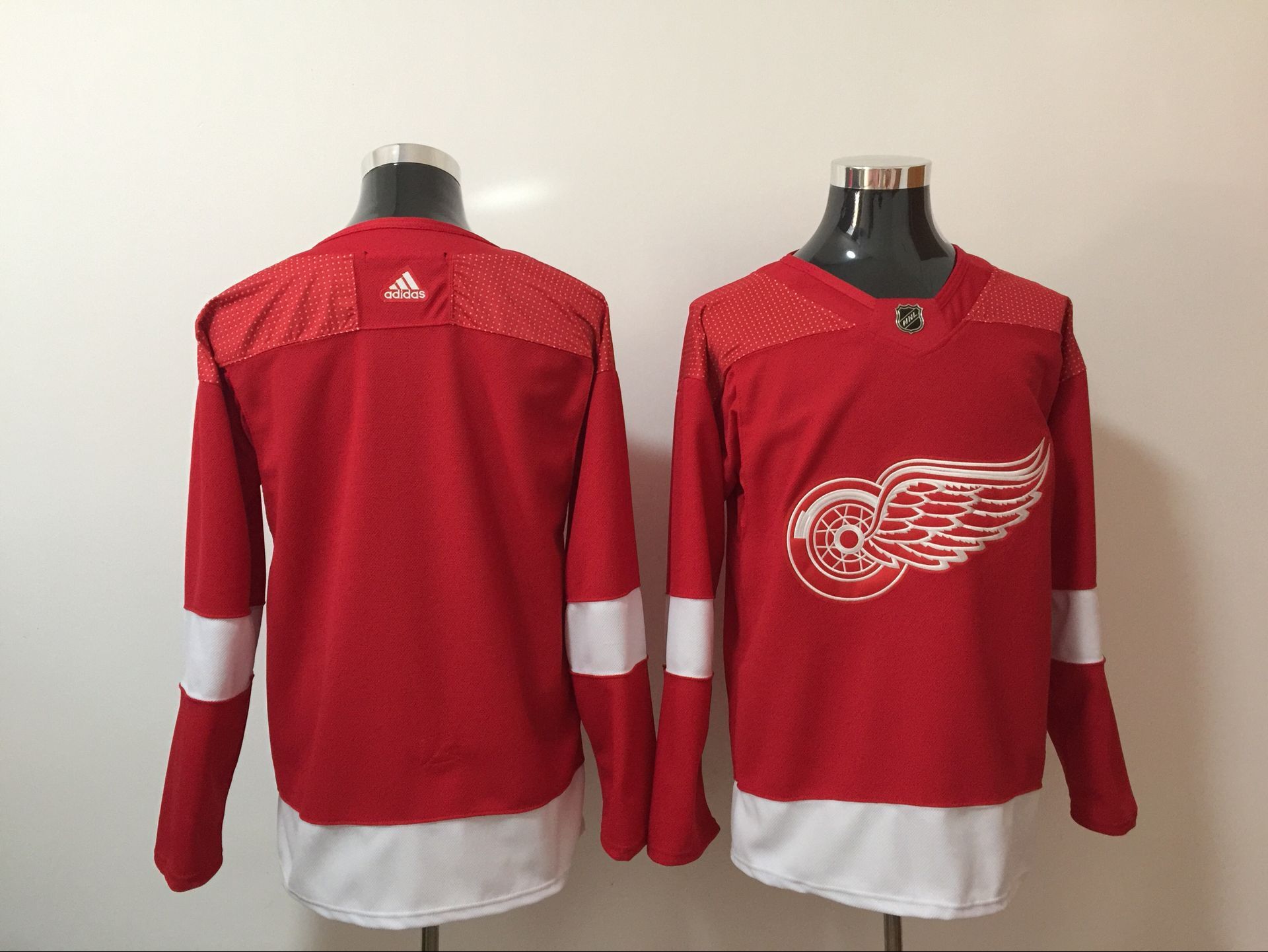 Men Detroit Red Wings Blank Red Hockey Stitched Adidas NHL Jerseys
